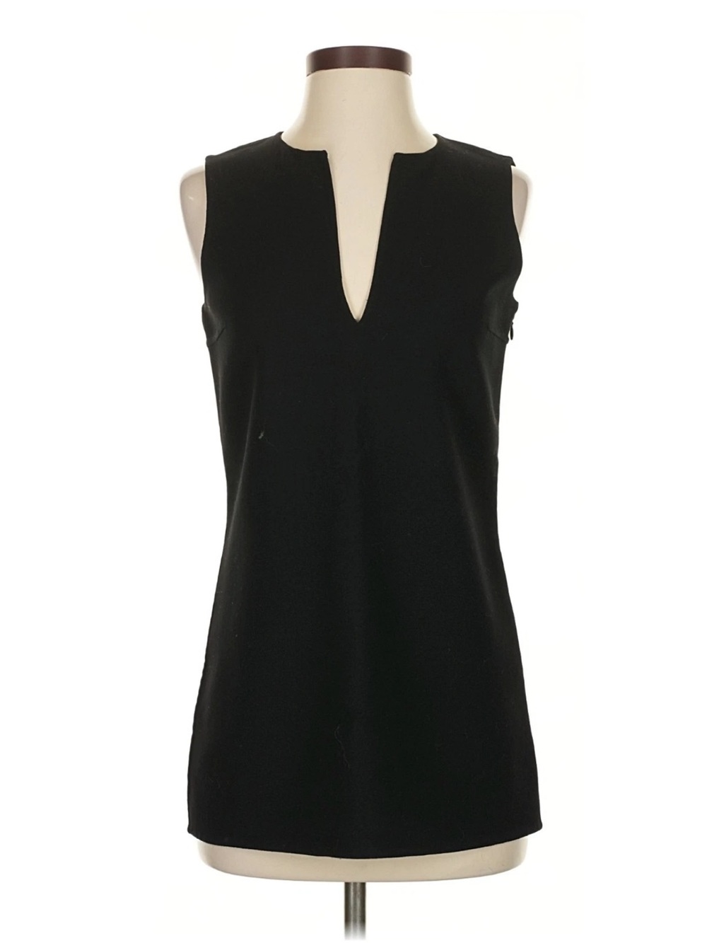 Michael Kors Collection Black Sleeveless V-Notch Tank
